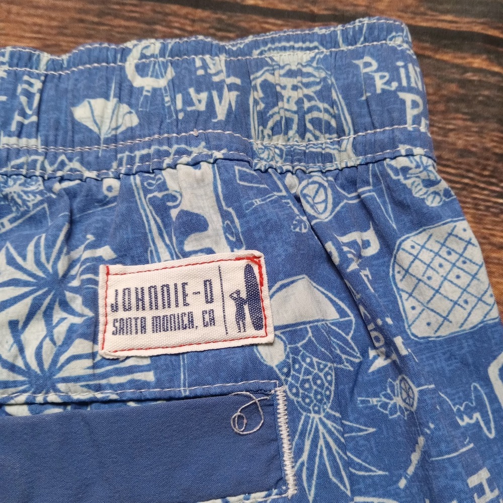 Johnnie-O Men's Board Shorts Trunks Lined Drawstring Size Medium Blue - Picture 5 of 8